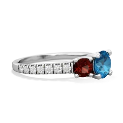 London Topaz Pave Trellis 14K White Gold ring R5500