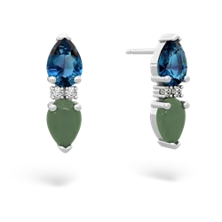 London Topaz Bowtie Drop 14K White Gold earrings E0865