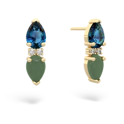 London Topaz Bowtie Drop 14K Yellow Gold earrings E0865