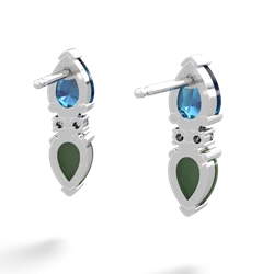 London Topaz Bowtie Drop 14K White Gold earrings E0865