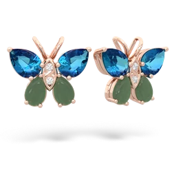 London Topaz Butterfly 14K Rose Gold earrings E2215