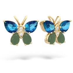 London Topaz Butterfly 14K Yellow Gold earrings E2215