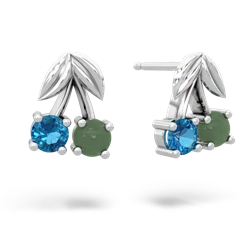 London Topaz Sweet Cherries 14K White Gold earrings E7001