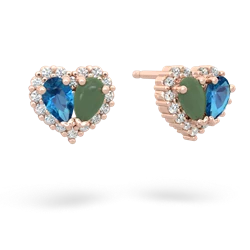 London Topaz Halo 14K Rose Gold earrings E7008