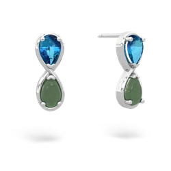 London Topaz Infinity 14K White Gold earrings E5050