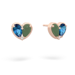 London Topaz 'Our Heart' 14K Rose Gold earrings E5072