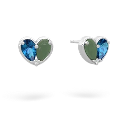 London Topaz 'Our Heart' 14K White Gold earrings E5072