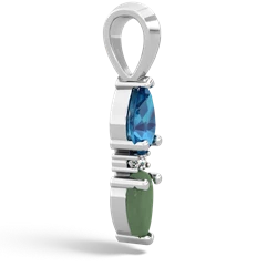 London Topaz Bowtie Drop 14K White Gold pendant P0865