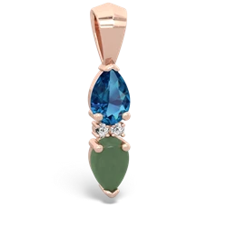 London Topaz Bowtie Drop 14K Rose Gold pendant P0865