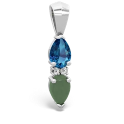 London Topaz Bowtie Drop 14K White Gold pendant P0865