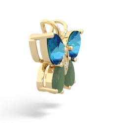 London Topaz Butterfly 14K Yellow Gold pendant P2215