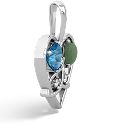 London Topaz Celtic Trinity Heart 14K White Gold pendant P5331