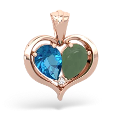 London Topaz Two Become One 14K Rose Gold pendant P5330