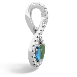 London Topaz Pave Twist 'One Heart' 14K White Gold pendant P5360