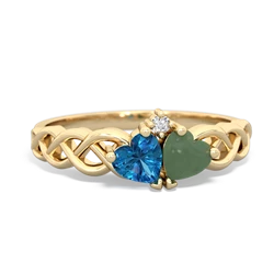 London Topaz Heart To Heart Braid 14K Yellow Gold ring R5870