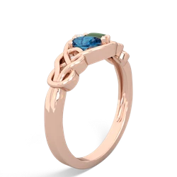 London Topaz Celtic Love Knot 14K Rose Gold ring R5420