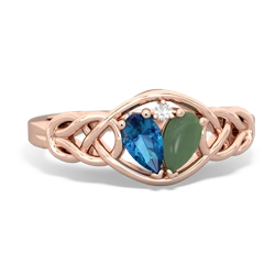 London Topaz Celtic Love Knot 14K Rose Gold ring R5420