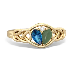 London Topaz Celtic Love Knot 14K Yellow Gold ring R5420