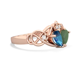 London Topaz 'One Heart' Celtic Knot Claddagh 14K Rose Gold ring R5322