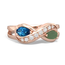 London Topaz Diamond Infinity 14K Rose Gold ring R5390