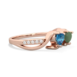 London Topaz Side By Side 14K Rose Gold ring R3090