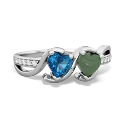 London Topaz Side By Side 14K White Gold ring R3090