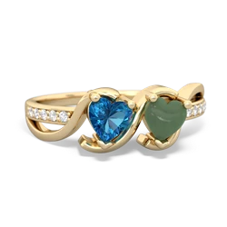 London Topaz Side By Side 14K Yellow Gold ring R3090