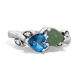 London Topaz Floral Elegance 14K White Gold ring R5790