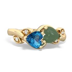 London Topaz Floral Elegance 14K Yellow Gold ring R5790