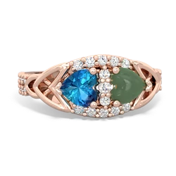 London Topaz Sparkling Celtic Knot 14K Rose Gold ring R2645