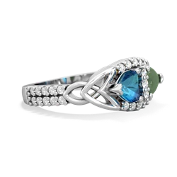 London Topaz Sparkling Celtic Knot 14K White Gold ring R2645