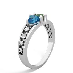 London Topaz Heart To Heart 14K White Gold ring R3342