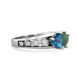 London Topaz Heart To Heart 14K White Gold ring R3342