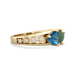 London Topaz Heart To Heart 14K Yellow Gold ring R3342