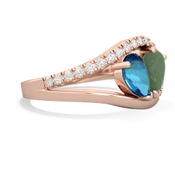 London Topaz Nestled Heart Keepsake 14K Rose Gold ring R5650