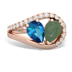 London Topaz Nestled Heart Keepsake 14K Rose Gold ring R5650