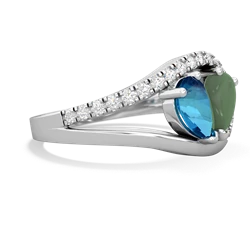 London Topaz Nestled Heart Keepsake 14K White Gold ring R5650