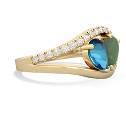 London Topaz Nestled Heart Keepsake 14K Yellow Gold ring R5650