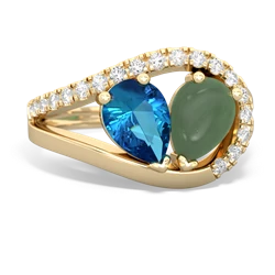 London Topaz Nestled Heart Keepsake 14K Yellow Gold ring R5650