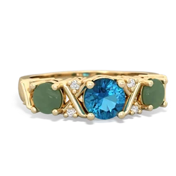 London Topaz Hugs And Kisses 14K Yellow Gold ring R5016