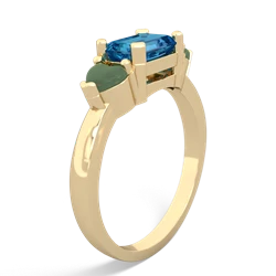 London Topaz Three Stone 14K Yellow Gold ring R5235