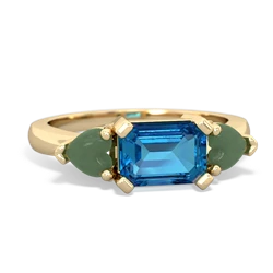 London Topaz Three Stone 14K Yellow Gold ring R5235