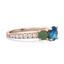 London Topaz Pave Trellis 14K Rose Gold ring R5500