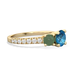 London Topaz Pave Trellis 14K Yellow Gold ring R5500