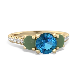 London Topaz Pave Trellis 14K Yellow Gold ring R5500