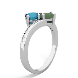 London Topaz Channel Set Two Stone 14K White Gold ring R5303