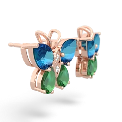 London Topaz Butterfly 14K Rose Gold earrings E2215