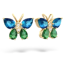 London Topaz Butterfly 14K Yellow Gold earrings E2215