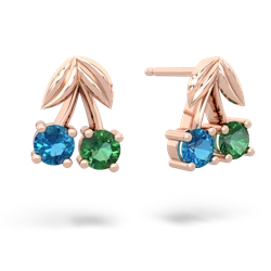 London Topaz Sweet Cherries 14K Rose Gold earrings E7001