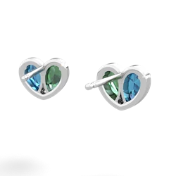 London Topaz 'Our Heart' 14K White Gold earrings E5072